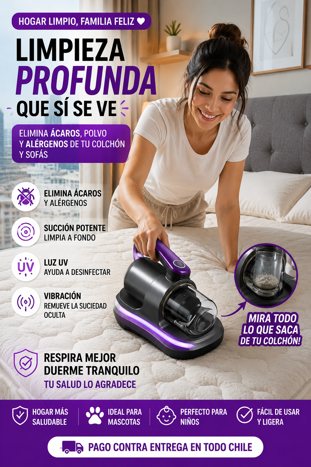 Aspiradora Profunda Eliminacion Acaros