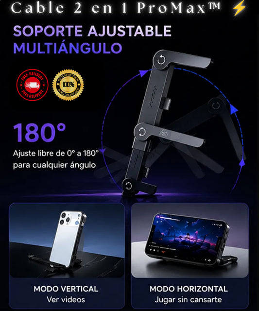 ProMax™ ⚡️ Cable USB-C+Soporte Integrado 🎁 Pack x2 Unidades 🥇