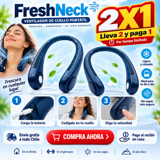 FreshNeck - Ventilador de Cuello Recargable Pro