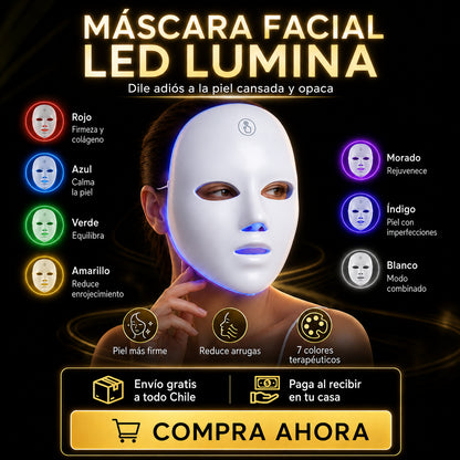 Máscara Facial LED, Lumina 🧖‍♀️ TU SPA FACIAL ✨
