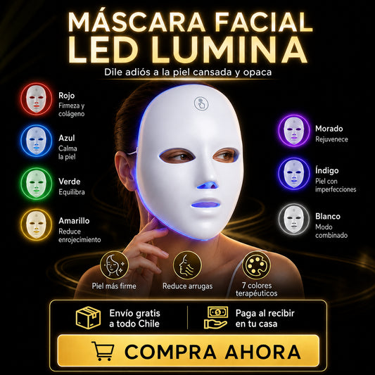 Máscara Facial LED, Lumina 🧖‍♀️ TU SPA FACIAL ✨
