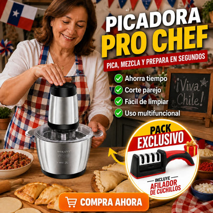 ProChef ® – Picadora y Procesador de Alimentos + AFILADOR DE CUCHILLOS GRATIS 🎁