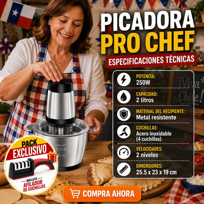 ProChef ® – Picadora y Procesador de Alimentos + AFILADOR DE CUCHILLOS GRATIS 🎁
