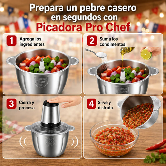 ProChef ® – Picadora y Procesador de Alimentos + AFILADOR DE CUCHILLOS GRATIS 🎁