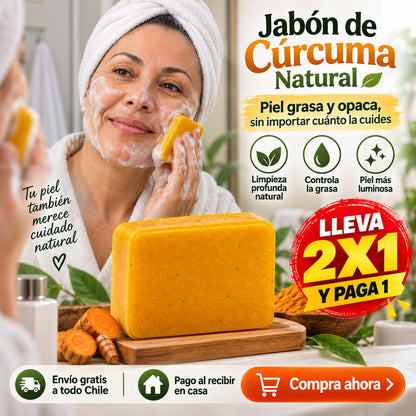 Jabón de Cúrcuma Natural 🧼🫧 Tú piel más suave 🥰 LLEVA 2 PAGA 1 🎁