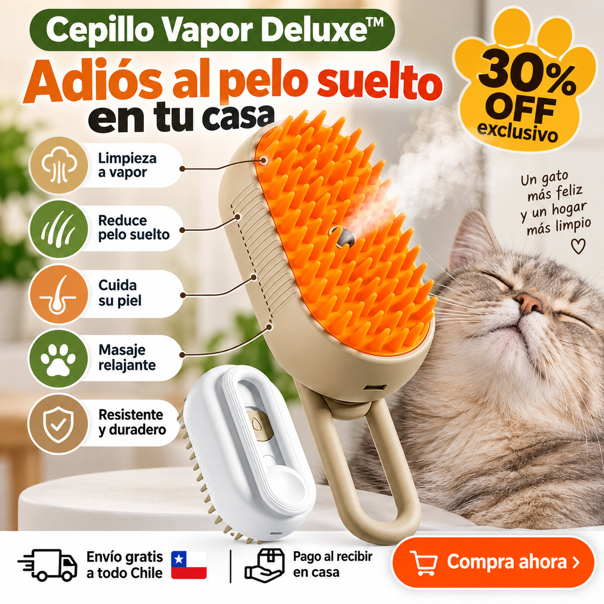 Cepillo Vapor Deluxe™ 🐈