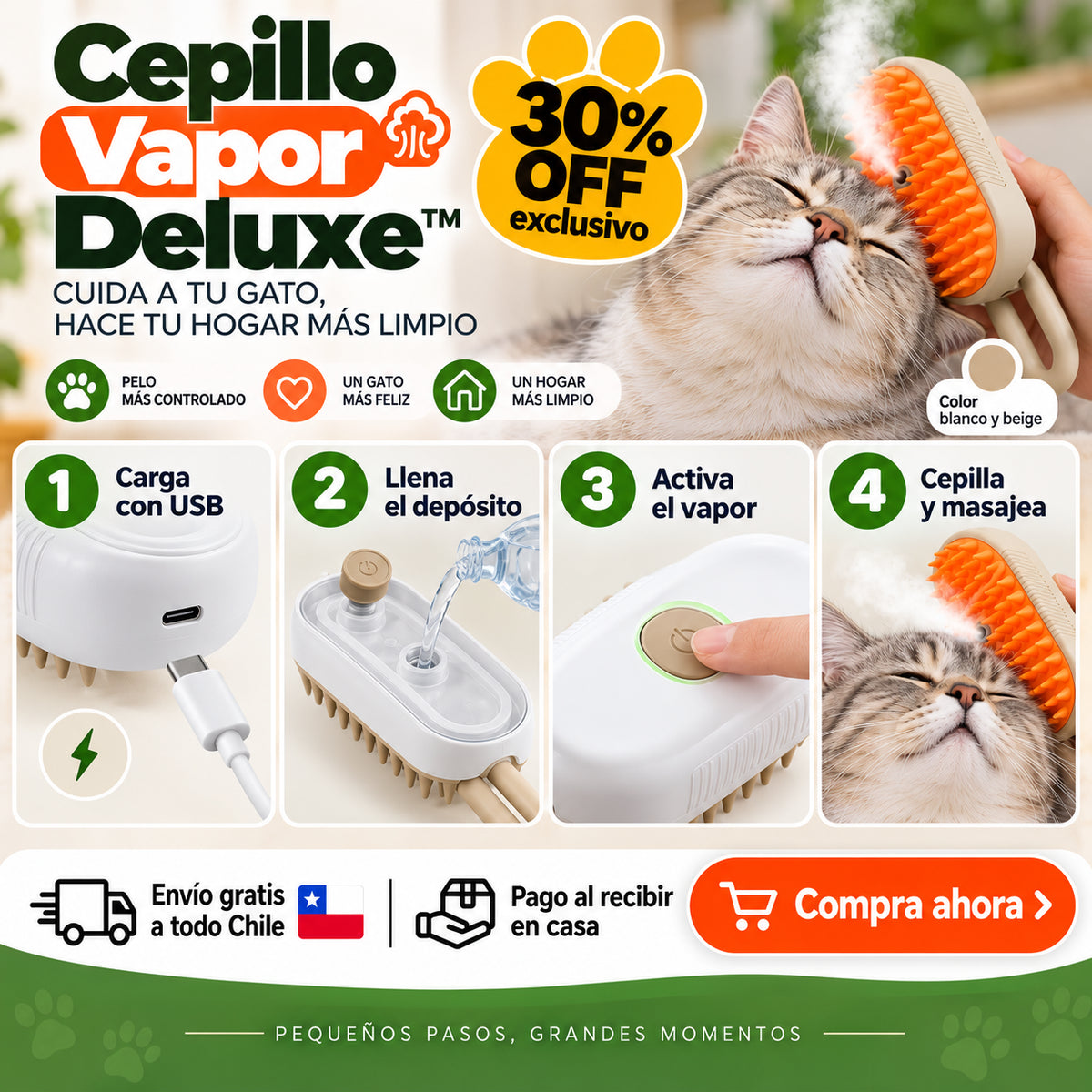 Cepillo Vapor Deluxe™ 🐈
