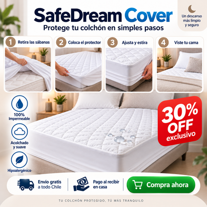 SafeDream Cover ✨ CUBRE COLCHON 100% IMPERMEABLE